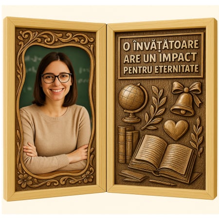 Cadre Didactice - Carte din Lemn Personalizată pentru Profesoară