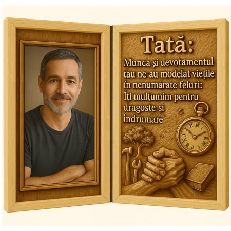 Carti Pe Lemn - Carte din Lemn Personalizată pentru Tată