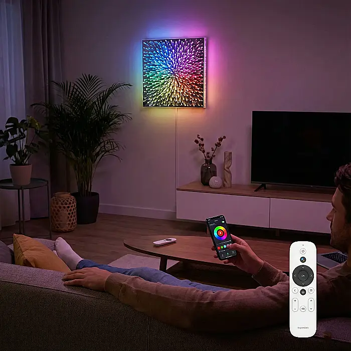 Bandă LED Smart RGB cu Efect de Artificii: 16 Milioane Culori, Sincronizare Muzicală, Control prin Aplicație și Comandă Vocală – Decor Magic și Personalizabil [2]