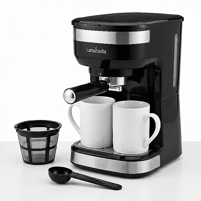 Aparat de Cafea Electric Luma Bella LB-54007 – 500W, 2 Căni Porțelan Incluse, Filtru Detașabil, Capacitate 300 ml [2]