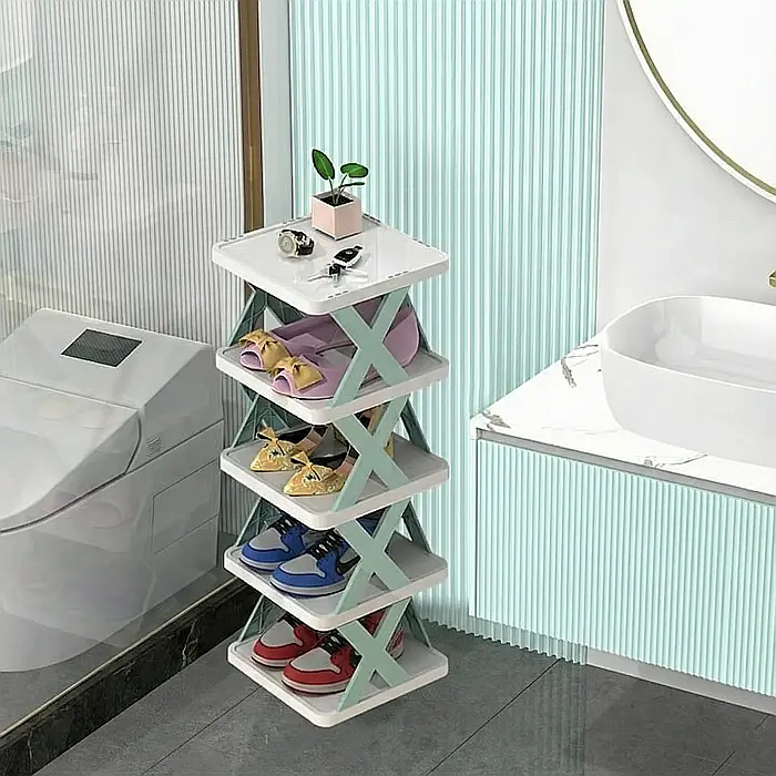 Organizator Modular pentru Pantofi cu 5 Polițe: Economisește Spațiu și Menține Ordinea în Orice Colț al Casei [4]
