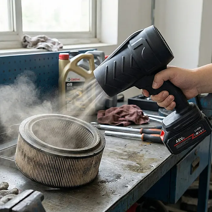 Suflantă de Aer Fără Perii Turbo Fan – Compactă, 1 Acumulator, Putere Reglabilă pentru Curățare Mașină, Birou sau Spații Mici [4]