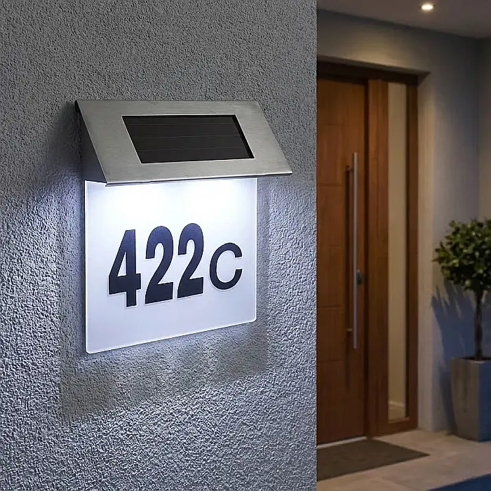 Număr de Casă din Inox cu Iluminare LED – Vizibilitate Nocturnă Automată, Oțel Inoxidabil Premium, Rezistență la Intemperii și Set Complet de Cifre și Litere: Eleganță, Siguranță și Funcționalitate Mo [4]