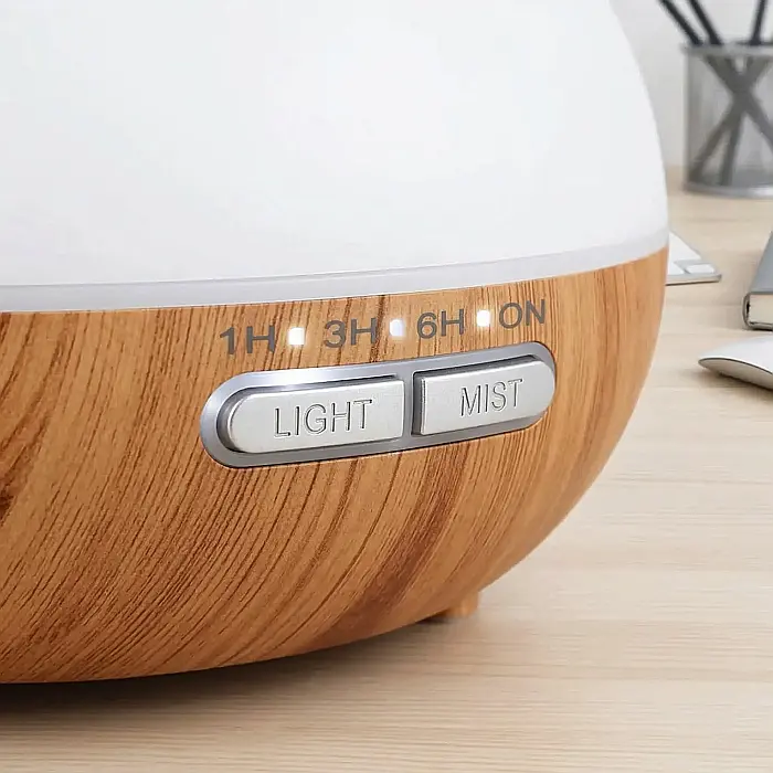 Difuzor Ultrasonic pentru Aromaterapie cu Uleiuri Esențiale – Umidificator LED Multicolor, Funcție Silențioasă, Oprire Automată, Design Elegant, Capacitate 400 ml [2]