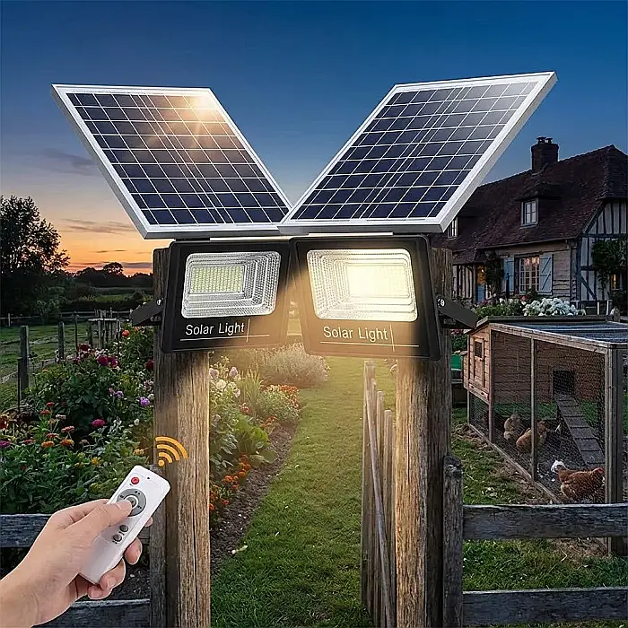 Proiector Solar cu Telecomandă – LED Puternic, Autonomie Mare, Carcasă ABS Anti-oxidare, Rezistent la Apă și Panou Policristalin [3]