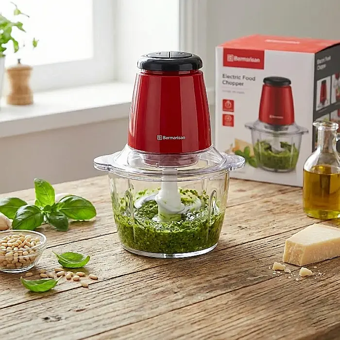 Tocător Electric pentru Carne și Legume – Putere 250W, 4 Lame Inox, 2 Viteze, Bol Sticlă 2L și Motor Silențios din Cupru: Eficiență Profesională, Rapiditate și Igienă Maximă în Bucătăria Ta [2]