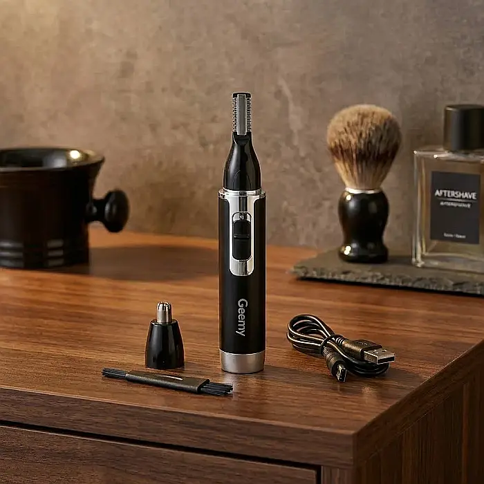 Trimmer Nas și Urechi 2în1 Geemy GM-3106 cu Acumulator – Aparat de Tuns Păr Inestetic, 2 Capete Interschimbabile, Autonomie 50 Minute și Încărcare 220V: Precizie, Confort și un Look Îngrijit în Fiecar [2]