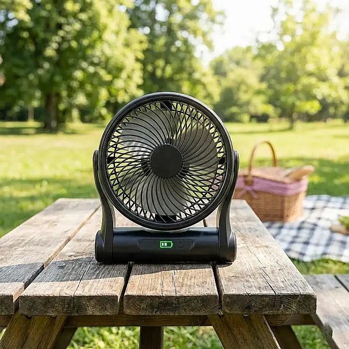 Ventilator Electric Fără Fir de Exterior – Versiuni 6”/8”, Motor de Mare Viteză, 2 Trepte de Ventilație, Acumulator 1500 mAh și Suport de Încărcare: Răcorire Portabilă și Libertate Totală Oriunde te-a [2]