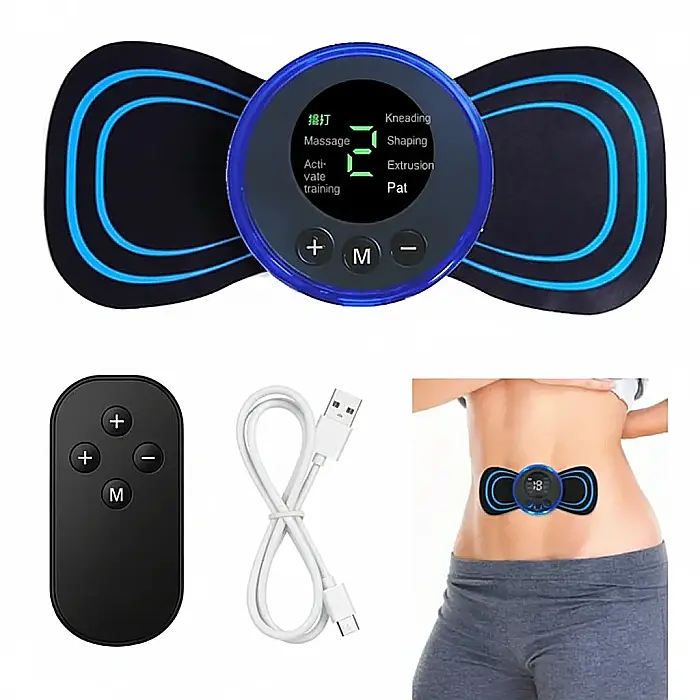 Mini Aparat de Masaj Electric Portabil – Electrostimulator pentru Relaxare și Tonifiere: Ameliorarea Durerilor de Gât, Spate și Genunchi, 8 Moduri de Masaj și Baterie Reîncărcabilă USB [2]