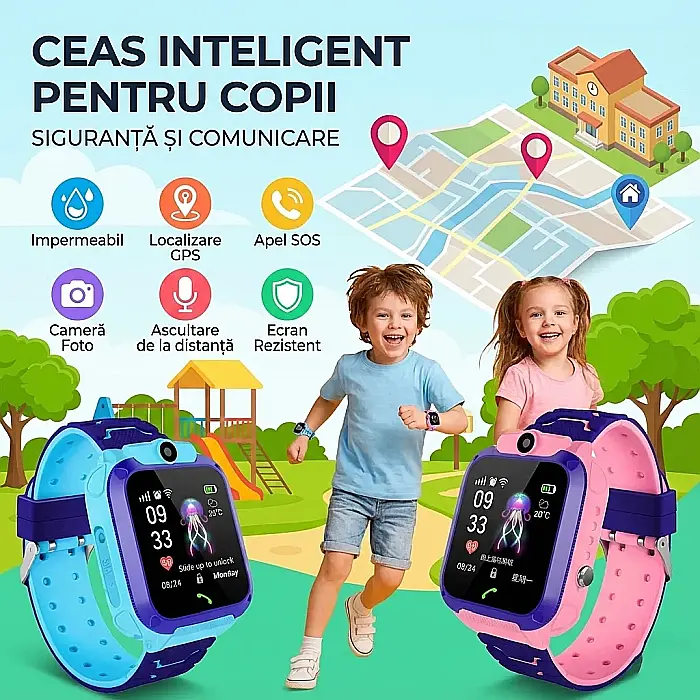 Ceas Smartwatch pentru Copii Techstar® SW70-Q12 – SOS, Apel Vocal Bidirecțional, Cameră Foto și Pedometru: Siguranță, Conectivitate și Protecție pentru Cei Mici [4]