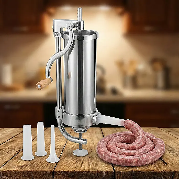 Mașină de Fabricat Cârnați Verticală 2,5 kg – Inox Premium, 4 Pâlnii Interschimbabile și Disc de Etanșare: Preparate Tradiționale Impecabile la Tine Acasă [3]
