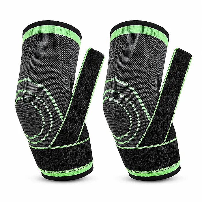 Set 2 Cotiere Elastice Ajustabile cu Bretea de Susținere, Universale, Verde cu Negru [2]