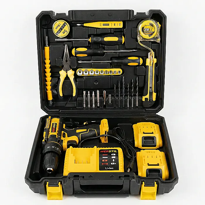 Bormașină cu Acumulator Haoxoan – 2 Baterii Reîncărcabile, Trusă Completă 88 Piese, Motor Puternic, Mandrină Rapidă [2]
