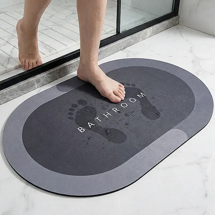 Covoraș Absorbant Uscare Rapidă 60x40 cm - Piele Nappa și Cauciuc Antiderapant, Lavabil, Flexibil, Ideal pentru Baie, Dormitor, Hol sau Bucătărie [3]