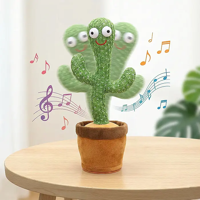 Jucărie Interactivă Cactus Dansator de Pluș – Muzică și Mișcare, Alimentare USB, 12 cm, Cadou Amunzant Copii [3]