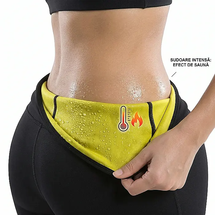 Pantaloni de Slăbit din Neopren cu Efect Saună, pentru Talie, Burtă, Coapse și Fese [2]