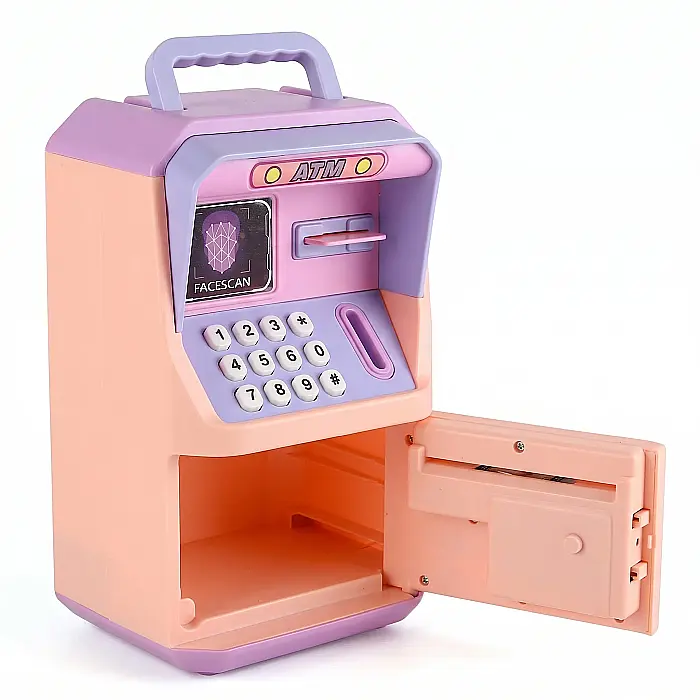 Pusculiță Educațională cu Funcție ATM și Seif, PIN Electronic Reglabil pentru Copii [2]