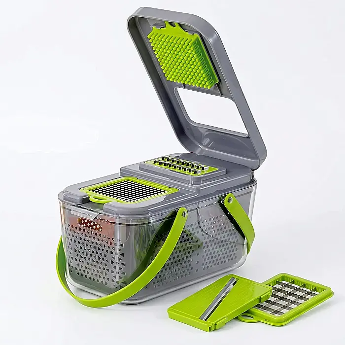 Răzătoare Multifuncțională 22 Piese, cu Accesorii Inox pentru Feliere, Răzuit, Julienne și Cuburi [2]