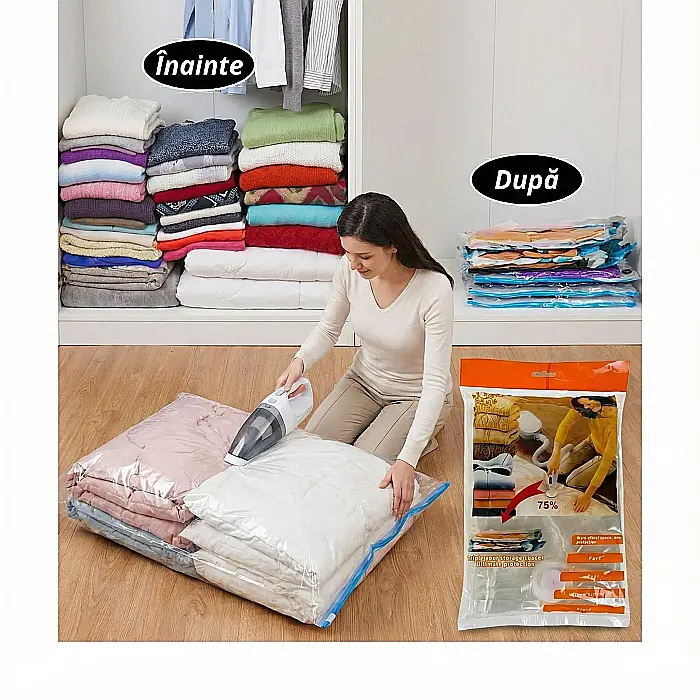 Set 8 Saci Vidat 60x80cm: Economisește 80% din Spațiul Dulapului tău [2]