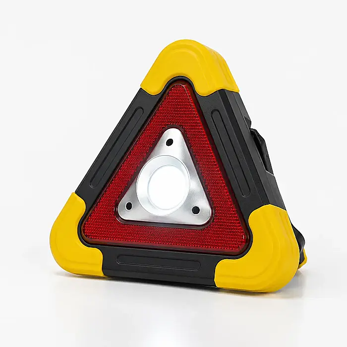 Triunghi Reflectorizant cu LED, Încărcare Solară și USB, Rezistent la Apă, pentru Urgențe Auto [2]