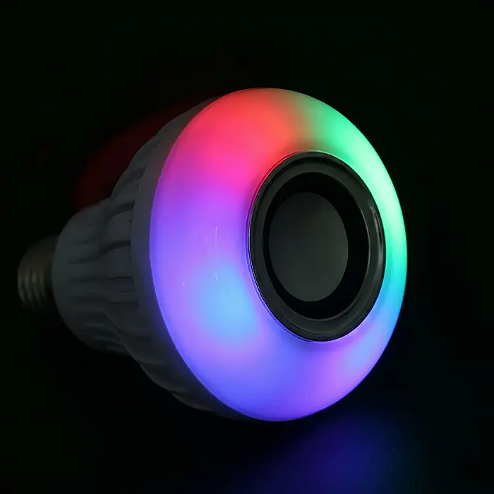 Bec LED Disco E27 cu Boxă Bluetooth 3W, Telecomandă RGB cu 13 Culori și 4 Jocuri de Lumini, Putere 12W, Alimentare 220V, Ideal pentru Petreceri și Evenimente [2]