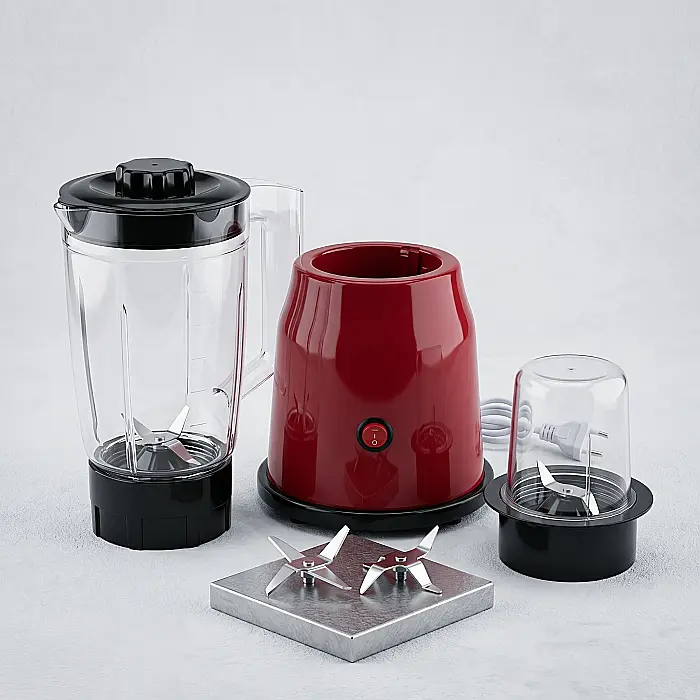 Blender Electric Compact 300W - 2 Viteze, Lame Inox, Piese Detașabile, Siguranță și Anti-Picurare, Ușor de Curățat, Ideal pentru Smoothie și Sucuri [2]