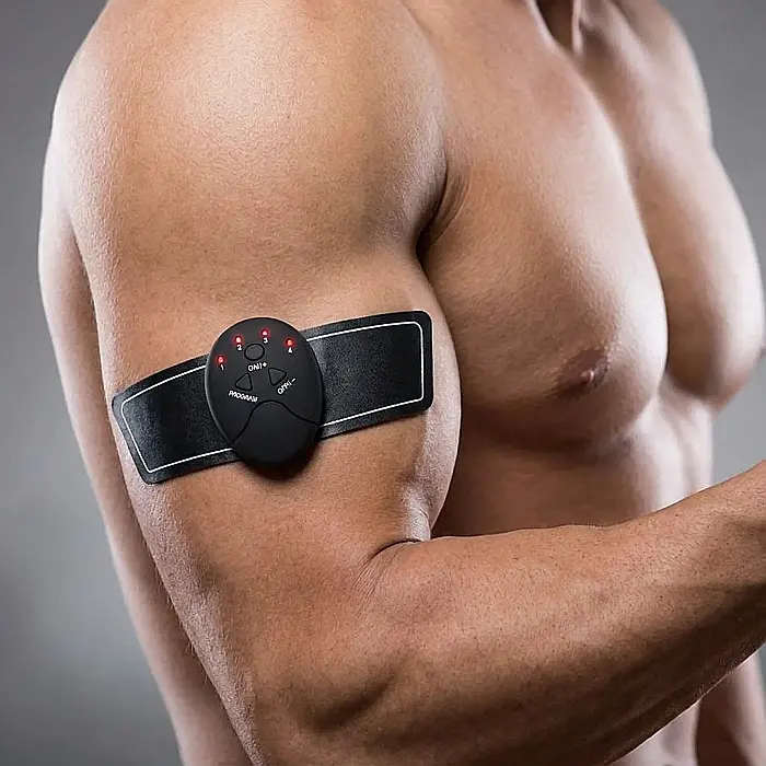 Kit Centură Electro-Stimulare EMS – 3 Piese pentru Abdomen și Brațe, 6 Moduri de Lucru, Intensitate Reglabilă, Tonifiere Musculară și Fitness la Domiciliu, Portabil [2]