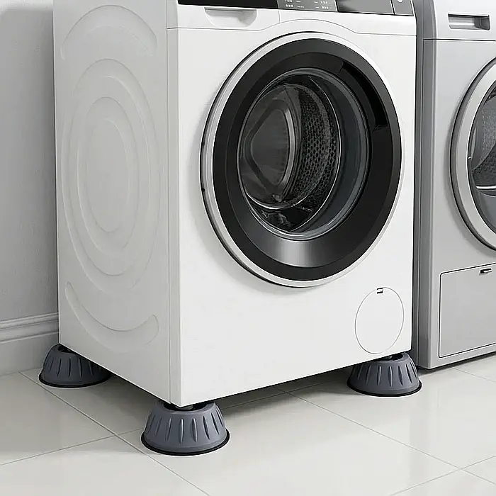 Set 4 Suporturi Anti-Balans și Anti-Vibrații pentru Mașină de Spălat și Mobilier – Tampoane Stabilizatoare Antiderapante, Protecție Podea, Ridicare Mobilier, Gel PU Lavabil și Reutilizabil [4]