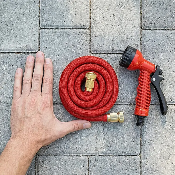 Furtun de Grădină Extensibil – Pistol Stropit cu 7 Jeturi Reglabile, Rezistent la Încurcături, Conectori Metalici Premium [2]