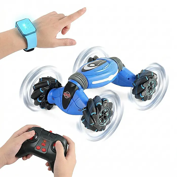 Mașinuță Cascadorii pentru Copii cu Telecomandă și Control prin Gesturi – Rotație 360°, Muzică, Lumini, Viteză 25 km/h, Autonomie 45 min, Design Off-Road, Cadou Ideal Copii 7+ ani [2]
