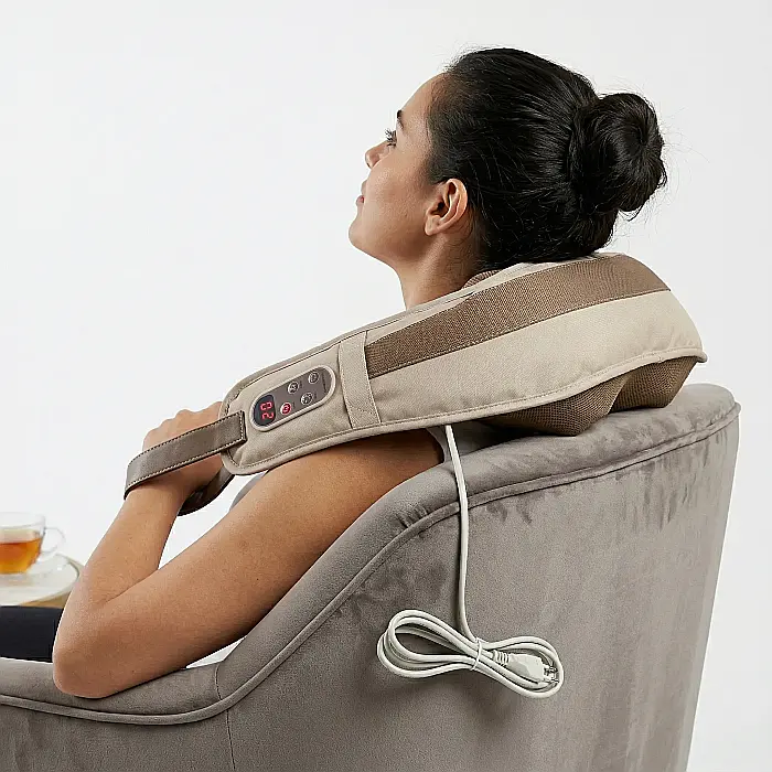 Centură pentru Masaj Cervical Massage Shawls – 40 Funcții, Telecomandă de Control, Masaj Profund prin Lovituri, Relaxare pentru Gât, Umeri și Spate, Alimentare 220V, Portabilă și Eficientă [2]
