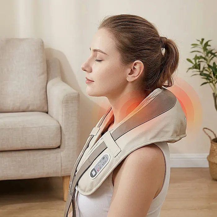 Centură pentru Masaj Cervical Massage Shawls – Telecomandă Inclusă, Încălzire, Vibrații Reglabile, Relaxare Umeri, Gât și Spate [2]