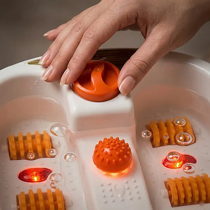 Aparat Hidromasaj Picioare - Cadă Electrică Infraroșu, Footbath Massager 600W, Masaj Vibrant, Relaxare și Stimulează Circulația, Capacitate 4.5L, Temperatură Max 50°C [2]