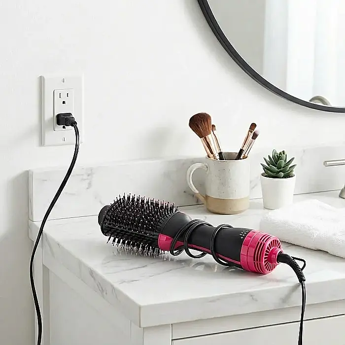 Perie Uscător Electric PerfectHair – 3 Setări Reglabile, Uscare și Coafare Simultană, Tehnologie cu Ioni Anti-Statici, Volum și Strălucire: Coafură de Salon la Tine Acasă, Rapid și Fără Electrizare [4]