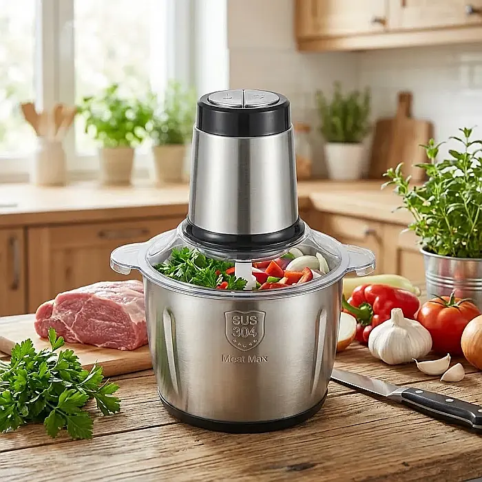 Tocător Universal Electric 3L, 300W – 4 Lame din Oțel Inoxidabil, Bol de Mare Capacitate, Motor cu Bobinaj din Cupru și Rulment Mut: Eficiență Maximă și Tocare Rapidă pentru Întreaga Familie [4]