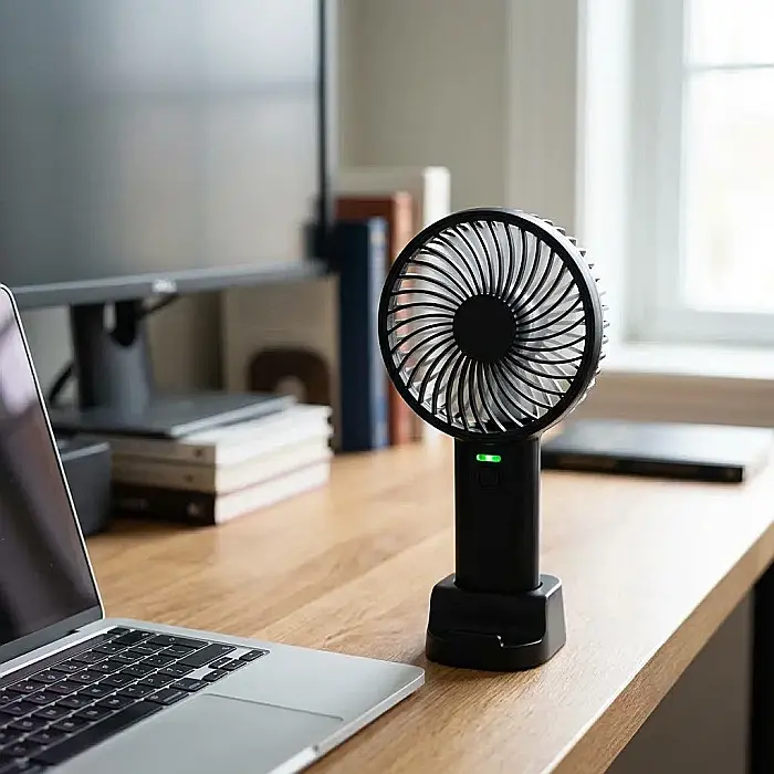 Ventilator Electric Fără Fir de Exterior – Versiuni 6”/8”, Motor de Mare Viteză, 2 Trepte de Ventilație, Acumulator 1500 mAh și Suport de Încărcare: Răcorire Portabilă și Libertate Totală Oriunde te-a [4]