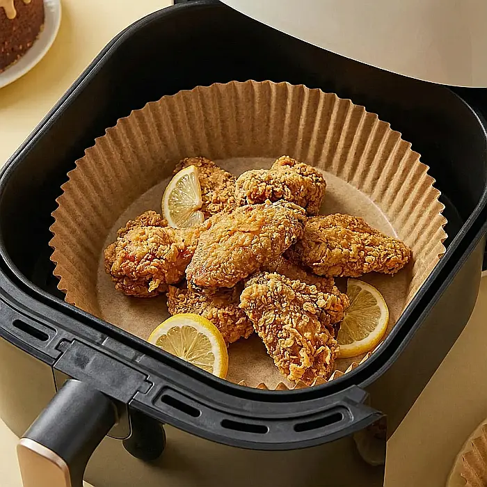 Set 50 Bucăți Hârtie de Copt pentru Friteuză (Air Fryer): Gătit Curat, Fără Lipire și Fără Stresul Curățeniei [2]