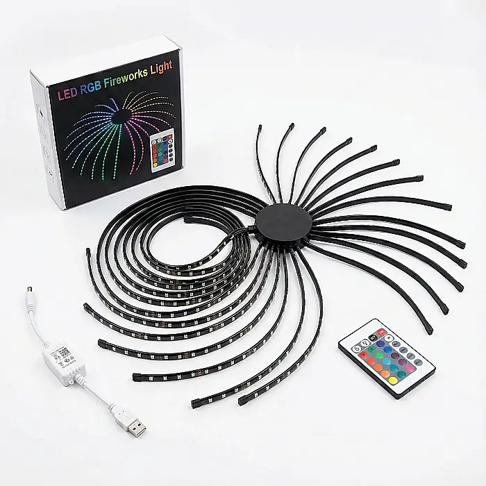 Bandă LED Smart RGB cu Efect de Artificii: 16 Milioane Culori, Sincronizare Muzicală, Control prin Aplicație și Comandă Vocală – Decor Magic și Personalizabil [4]