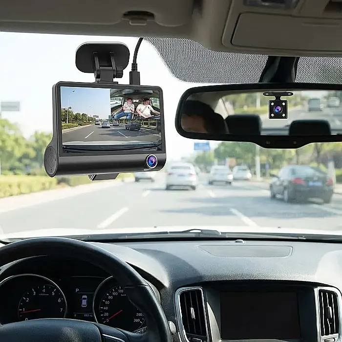 Camera Video Auto Triplă DVR L300-1 Full-HD – 3 Camere (Față, Spate și Interior), Ecran LCD 4 Inch, Unghi Panoramic 170°, Senzor G și Tehnologie WDR: Monitorizare Totală și Siguranță la 360° [4]