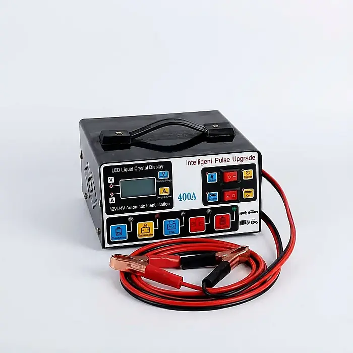 Încărcător Baterie Auto 12V/24V Factory cu Cleme Tip Crocodil – Redresor Inteligent pentru Autoturisme, Camioane și Motociclete: Putere, Siguranță și Mentenanță Proactivă [4]