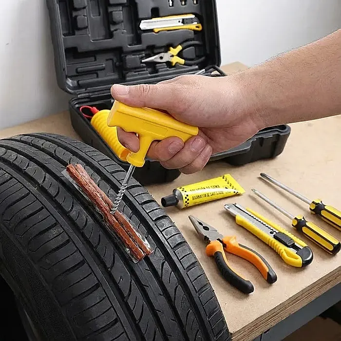 Kit Reparație Pană Auto cu Compresor Puternic 12V – 2 Cilindri, 7 Accesorii, Debit 40 l/min, Furtun 5m și Manometru Integrat: Soluția Completă pentru Siguranță și Mobilitate [4]