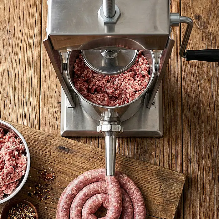 Mașină de Fabricat Cârnați Verticală 2,5 kg – Inox Premium, 4 Pâlnii Interschimbabile și Disc de Etanșare: Preparate Tradiționale Impecabile la Tine Acasă [2]