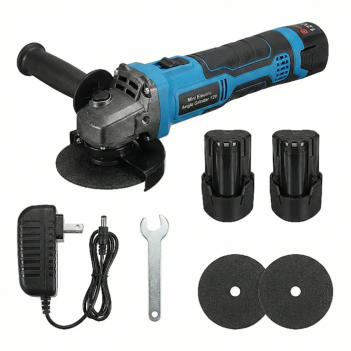 Mini Polizor Unghiular Flex Electric 12V – Motor Fără Perii, 15000 rpm, 2 Acumulatori, 4 Discuri 76mm, Tăiere și Șlefuire [4]