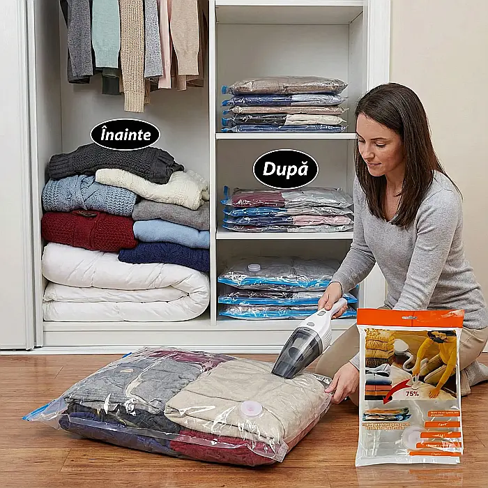 Set 8 Saci Vidat 60x80cm: Economisește 80% din Spațiul Dulapului tău [4]