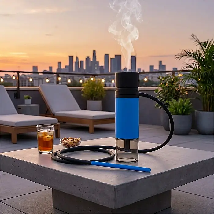 Mini Narghilea Portabilă pentru Mașină – Set Complet cu Bol, Furtun de Silicon și Suport Carbuni, Design Compact și Elegant, Ideal pentru Călătorii și Outdoor [4]