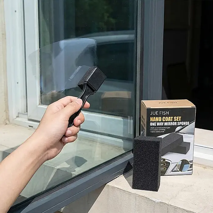 Burete pentru Sticlă PET cu Efect Unidirecțional – Protecție la Impact, Curățare Eficientă, Intimitate Sporită și Design Compact 10.7 x 6.6 cm: Soluția Inovatoare pentru Geamuri și Oglinzi [3]