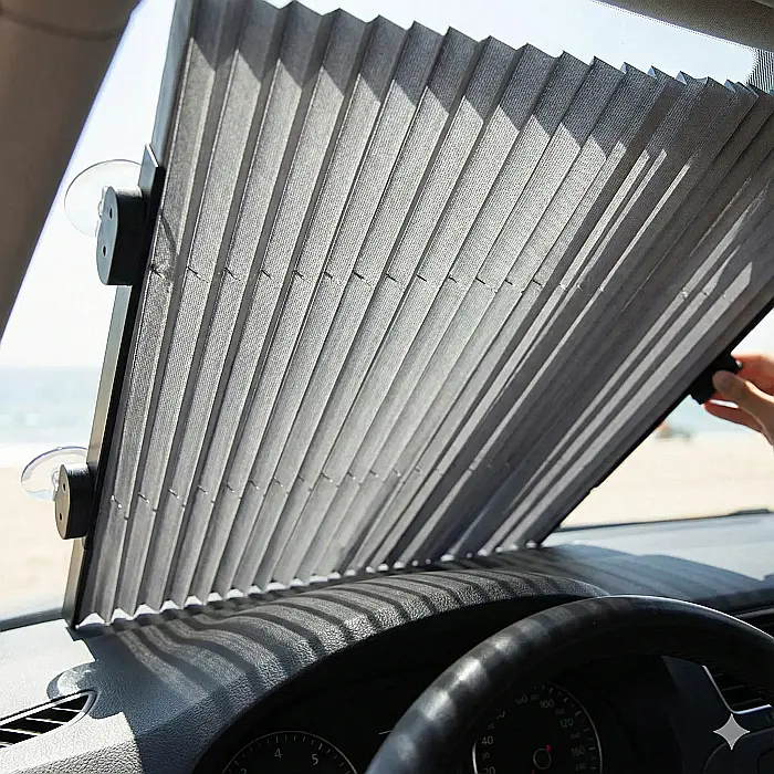 Parasolar Auto Retractabil Tip Copertină – Protecție UV 99%, Dimensiuni Ajustabile, Design Reflectorizant și Compatibil Universal [3]