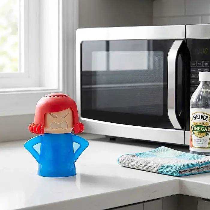 Curățător pentru Cuptor cu Microunde Angry Mama – Dispozitiv cu Abur pentru Îndepărtarea Grăsimii și Mirosurilor, Curățare Naturală Fără Chimicale, Design Amuzant și Reutilizabil: Soluția Rapidă pentr [4]