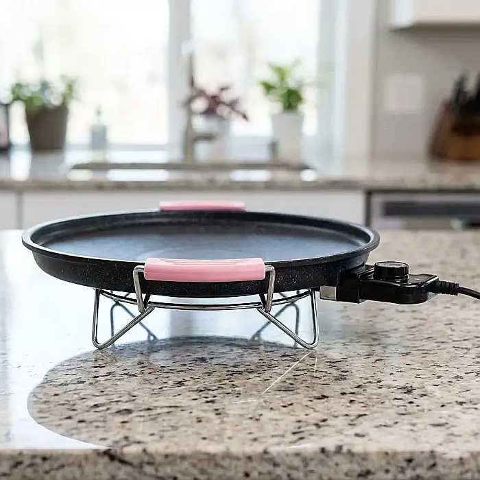 Grătar Electric Coreean SIKS cu Plită Japoneză Antiaderentă, 27,5 cm – Gătire Sănătoasă Fără Ulei, Aluminiu Premium, Uniformizare Căldură și Design Modern: Experiența Culinara Asiatică Direct în Casa  [2]