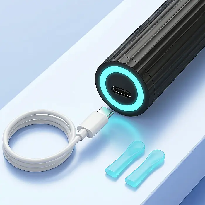 Dispozitiv Curățare Urechi BOMSTOM – Cameră 1080P HD, 6 LED-uri, 360° Unghi, Silicon Moale, 2 Lingurițe de Schimb, Reîncărcabil USB, Negru [4]
